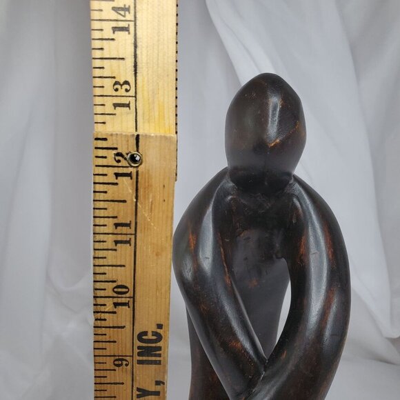 VTG Impressionist Ironwood Abstract Human Sculpture Handmade From Ghana 13.25" - Picture 3 of 14